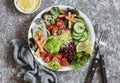 Crunchy taco vegetables salad bowl. Delicious food Royalty Free Stock Photo