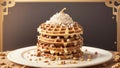 Crunchy Walnut Waffle Delight.AI Generated