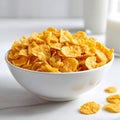 Crunchy Wheaties Flakes in a Clean White Bowl Royalty Free Stock Photo