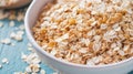 Crunchy whole grain cereal flakes in a white bowl Royalty Free Stock Photo