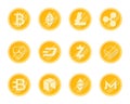 Crupto Coins Icons Set. Royalty Free Stock Photo