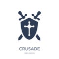 Crusade icon. Trendy flat vector Crusade icon on white background from Religion collection