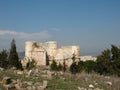 Crusader castle Krak des Chevaliers. Royalty Free Stock Photo