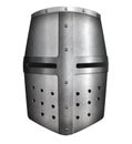 Crusader knight helmet isolated 3d illustration