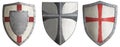 Crusader`s metal shields set 3d illustration