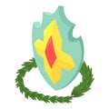 Crusader shield icon, isometric style Royalty Free Stock Photo
