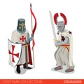 Crusader warrior medieval fighter couple Royalty Free Stock Photo