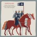 Crusaders Hospitallers. Three knight riders