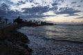 Crusaders Sea Castle during sunset at the seacoast of Sidon, Lebanon Royalty Free Stock Photo