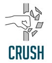 Crush concept - fist destroying wall