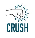 Crush concept - fist destroying wall