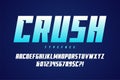 Crush display font design, alphabet, typeface, letters