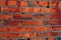 crush red brick wall texture grunge background, old interior design, panorama of masonry Royalty Free Stock Photo