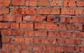 crush red brick wall texture grunge background, old interior design, panorama of masonry Royalty Free Stock Photo