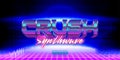 Crush synthwave editable text effect retro style with vibrant theme concept