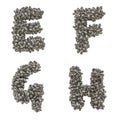 Crushed aluminium can capital letter alphabet - letters E-H Royalty Free Stock Photo