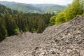 Crushed basalt columns at Detunata