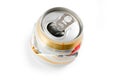 Crushed beer can Royalty Free Stock Photo