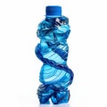 Crushed Blue Plastic Bottle Royalty Free Stock Photo