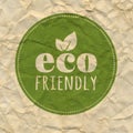 Crushed Brown Paper With Eco Label Royalty Free Stock Photo