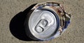 Crushed Can Aluminum with Tab Garbage Discarded