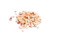 Crushed dried apples on white background Royalty Free Stock Photo