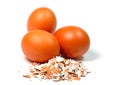 Crushed eggshells in close-up Royalty Free Stock Photo