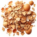 Crushed Eggshells. Natural Fertilizer And Composting Material Isolated On Transparent Background Royalty Free Stock Photo