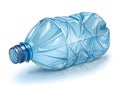 Crushed Empty Plastic Water Bottle Recycling Waste Environmental Concept AI generated. Royalty Free Stock Photo