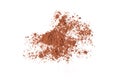 Crushed face brown powder isolated on white background with copy space for your text Royalty Free Stock Photo