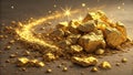 Crushed Gold Texture with an Uneven Surface and Shimmering Highlights Royalty Free Stock Photo