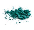 Crushed green eye shadow on white background