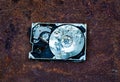 Crushed Hard Disk Drive