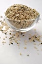 Crushed Hemp hearts or seeds - natural and nutritious dietary supplement suitable for vegans Royalty Free Stock Photo