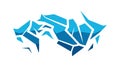 Crushed Ice Blue Geometric Abstract Shapes Vector, vector design Generative AI Royalty Free Stock Photo