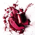 crushed make-up products - beauty and cosmetics styled concept