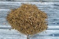 crushed and peeled licorice, Liquorice Glycyrrhiza glabra, a flowering plant of the bean family Fabaceae, A popular drink in