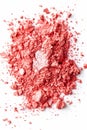 Crushed Pink Blush Makeup Powder Scatter on a White Background Royalty Free Stock Photo