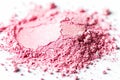 Crushed Pink Blush Makeup Powder Scatter on a White Background Royalty Free Stock Photo