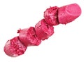 Crushed pink lipstick sample