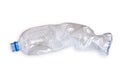 Crushed plastic bottle isolated on white background Royalty Free Stock Photo