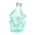 Crushed plastic bottle to recycle Royalty Free Stock Photo