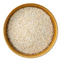 Crushed pot barley groats in round bowl cutout Royalty Free Stock Photo