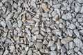 Crushed rock close up. Small rocks ground. Small stone construction material. Crushed stones building. Garden gravel Royalty Free Stock Photo