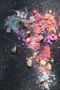 Crushed Sidewalk chalk. Smashed. Run over.