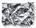 Crushed Silver Aluminum Foil Sheet Texture Close Up Isolated on White Background Royalty Free Stock Photo