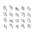 Crushed Stone Mining Collection isometric icons set vector Royalty Free Stock Photo