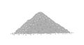 Crushed stone pile. Angular rock. Gray gravel triangular heap. Material used by construction. Vector illustration. Royalty Free Stock Photo