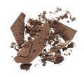 Crushed texture of dark brown eye shadow or powder Royalty Free Stock Photo