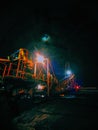 Crusher coalmine night Work skybeauty Royalty Free Stock Photo